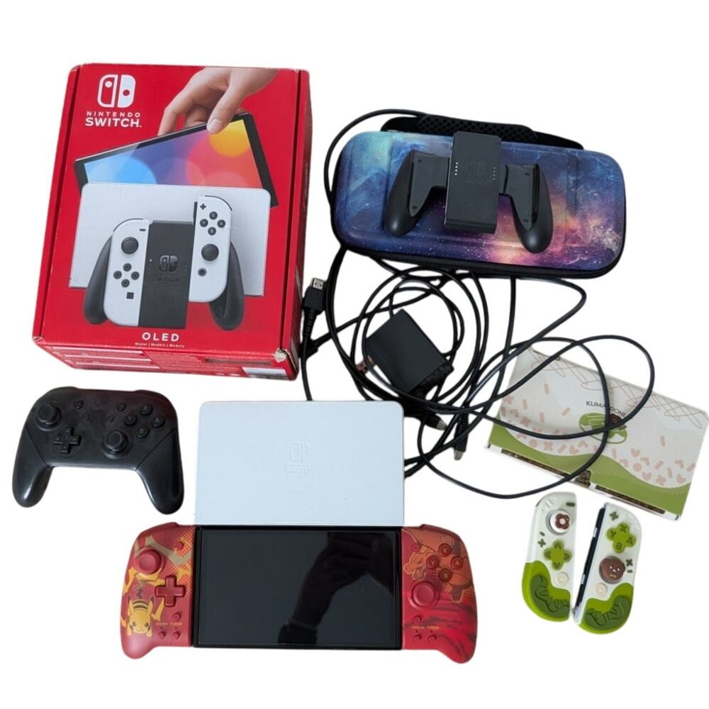 Switch Oled Bundle Lot SD Card 512 GB Pro Controller Case Hori Switch Split Pads